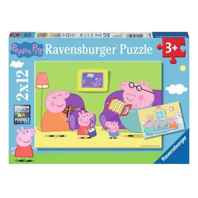 Ravensburger 07596 prasátko peppa 2x12 dílků