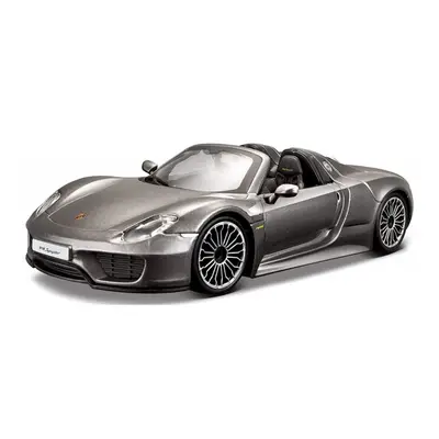 Bburago porsche 918 spyder šedá metalíza 1:24