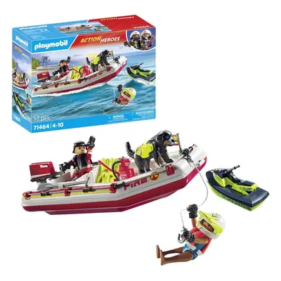 Playmobil 71464 hasičský člun s vodním skútrem