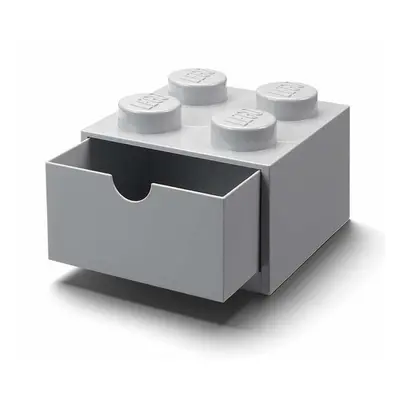 Lego® stolní box 4 se zásuvkou šedý