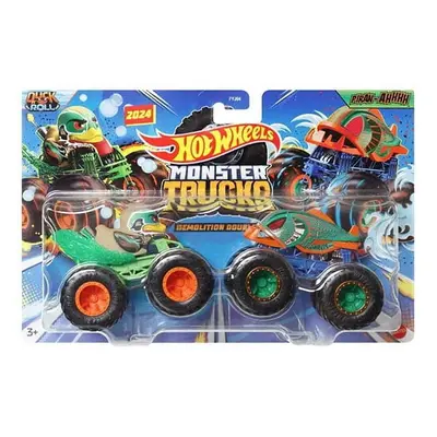 Mattel hot wheels® monster trucks demoliční duo duck n roll vs. piran-ahhhh, hwn54