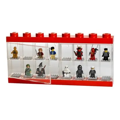 Lego® vitrínka na 16 minifigurek červená