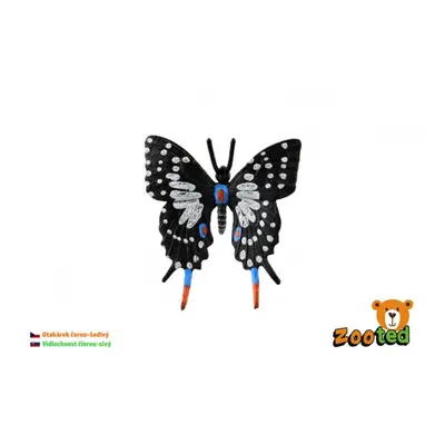 Zooted motýl tropický papilio/otakárek černo-šedivý