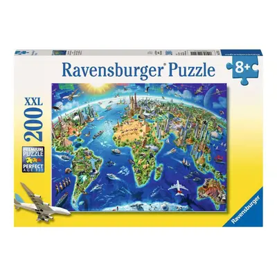 Ravensburger 12722 puzzle velká mapa světa 200 dílků xxl