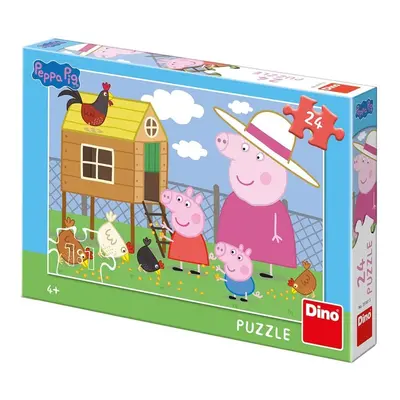 Dino puzzle peppa pig: slepičky 24 dílků