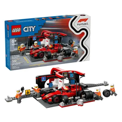 Lego® city 60443 zastávka v boxech f1® a personál s vozem ferrari