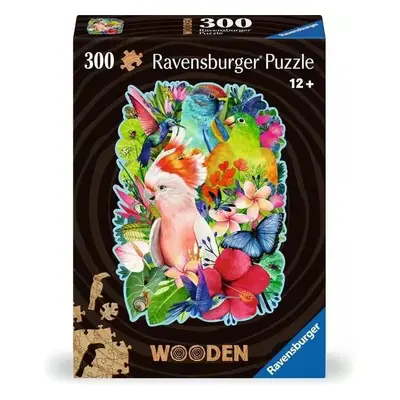 Ravensburger 00760 dřevěné puzzle barevní papoušci 300 dílků