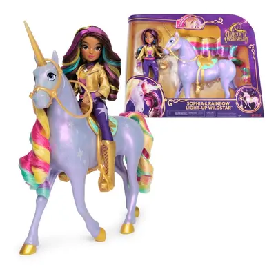 Unicorn academy světelný jednorožec wildstar s panenkou sophia 24cm