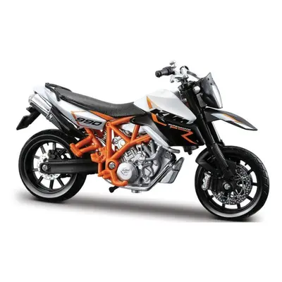 Burago kovový model motorky ktm 990 supermoto r 1:18 černooranžová