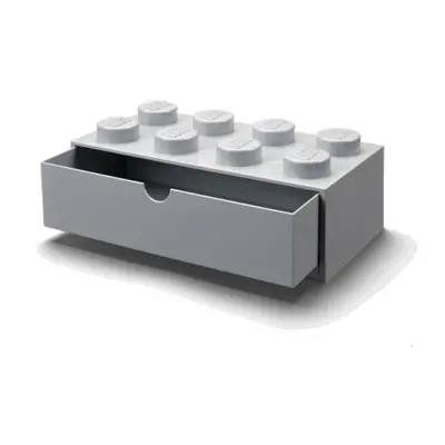 Lego® stolní box 8 se zásuvkou šedý