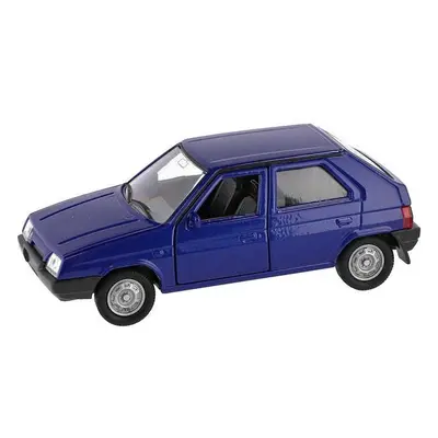 Kovový model 1:34 škoda favorit volný chod, modrá