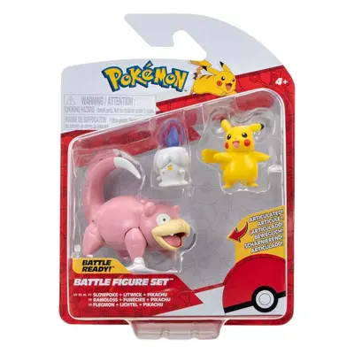 Pokémon figurky 3-pack slowpoke, litwick, pikachu