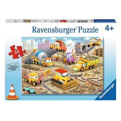 Ravensburger 04155 puzzle stavební stroje v plném proudu 35 dílků