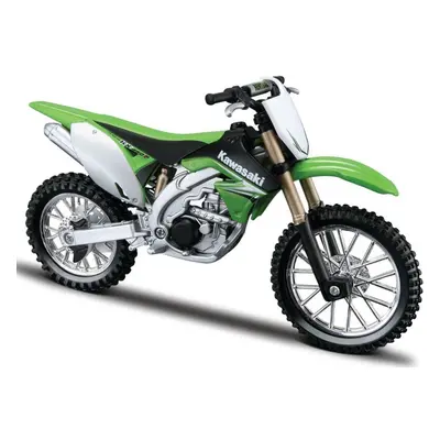 Bburago kovový model motorky kawasaki kx 450f 1:18 stříbrnozelená