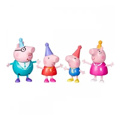 Prasátko peppa peppina rodinka sada 4 figurek oslava, hasbro f9510