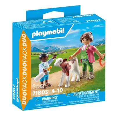 Playmobil 71803 duopack farmářka s dítětem a telátkem