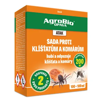 AgroBio OPAVA ATAK - Sada proti klíšťatům a komárům 100+100 ml