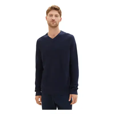 1038242 Knitted Navy Melange Pánský svetr-XXL