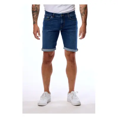 Pánské kraťasy CROSS JEANS Leom tmavě modré-seprané-30