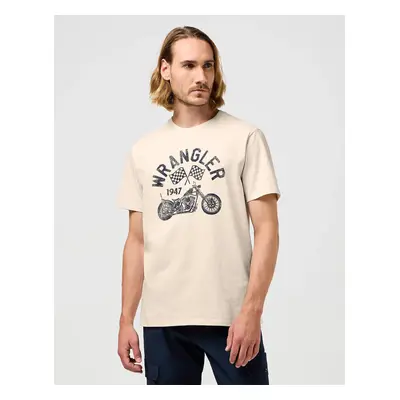 Pánské tričko k.r. WRANGLER Americana Tee béžové-XL