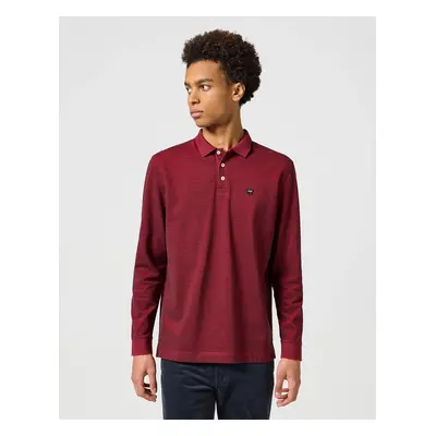 Pánská polokošile d.r. WRANGLER Long Sleeve Refined Polo červená-L