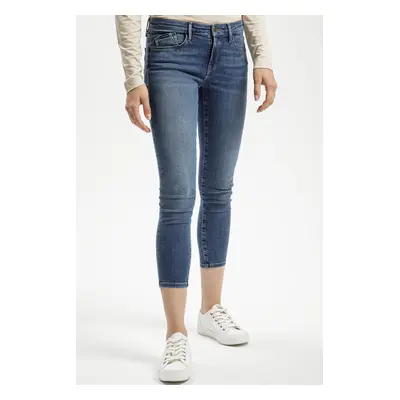 Dámské džíny CROSS JEANS Alyss klasicky modré-seprané-28