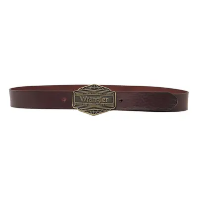 Pánský pásek WRANGLER Big Buckle Belt hnědý-115