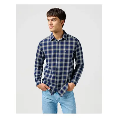 Pánská košile d.r. WRANGLER One Pocket Shirt modro-bílá-M