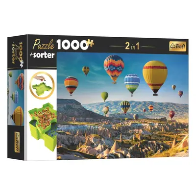 TREFL Puzzle s třídičem 2v1 Balóny nad Kapadokií 1000 dílků