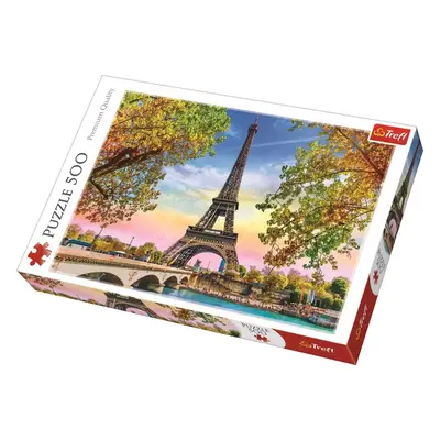 TREFL PUZZLE Foto romantická Paříž Eiffelova věž skládačka 48x34cm 500 dílků