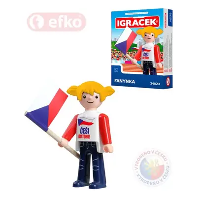 EFKO IGRÁČEK Fanynka hokejová figurka 7,5cm v krabičce STAVEBNICE