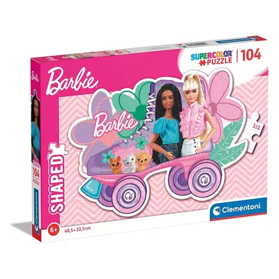 CLEMENTONI Obrysové puzzle Barbie: Brusle 104 dílků