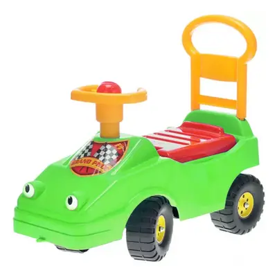 MAD Baby odrážedlo auto zelené s klaksonem 54cm odstrkovadlo s očima