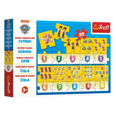 TREFL PUZZLE Vzdělávací čísla Tlapková Patrola skládačka 117x20cm 20 dílků