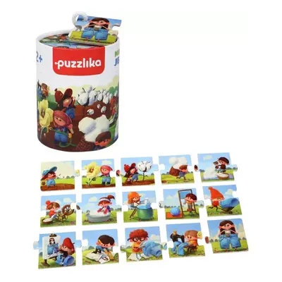 PUZZLIKA Baby dějové puzzle skládačka Výroba džínů velké dílky set 15ks