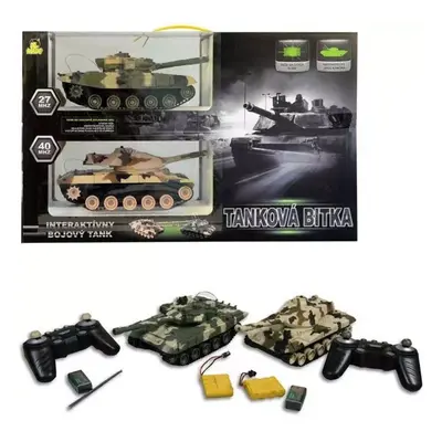 RC Tank 27cm 2ks s pojízdnými pásy na vysílačku na baterie Zvuk