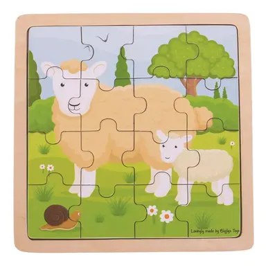 Bigjigs Toys puzzle - Ovečka s jehňátkem