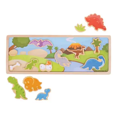 Bigjigs Toys magnetické puzzle dinosauři