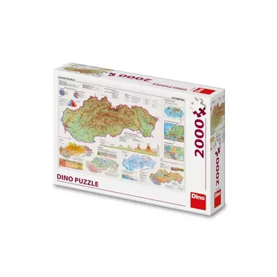 Puzzle Mapa Slovenska 97x69cm 2000 dílků v krabici 32x23x7cm