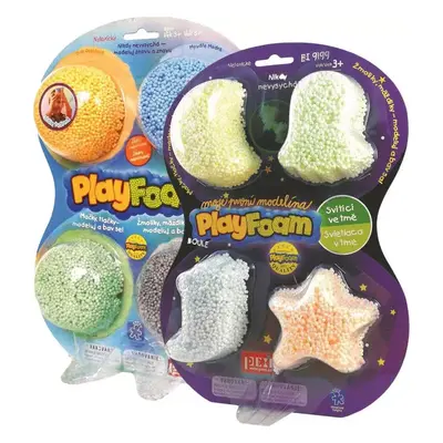 PlayFoam pěnová kuličková modelína set 8 barev svítí ve tmě fosforeskuje