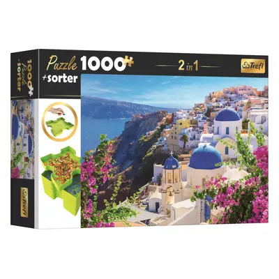 TREFL Puzzle s třídičem 2v1 Santorini, Řecko 1000 dílků