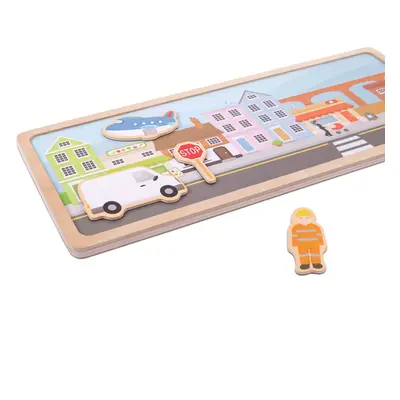 Bigjigs Toys Magnetické puzzle město