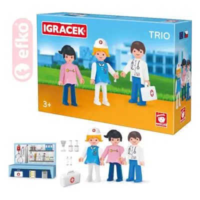 EFKO IGRÁČEK TRIO Léčíme set 3 figurky s doplňky v krabičce STAVEBNICE