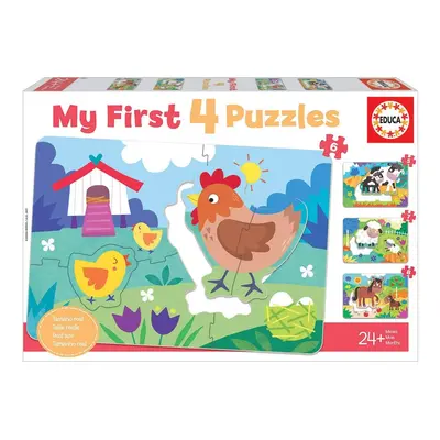 EDUCA Moje první puzzle Maminky a mláďátka 4v1 (5,6,7,8 dílků)