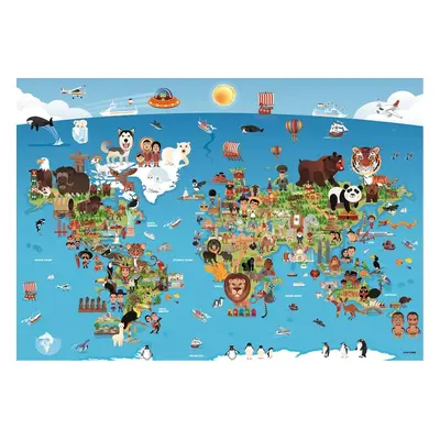 ANATOLIAN Puzzle Kreslená mapa světa 260 dílků