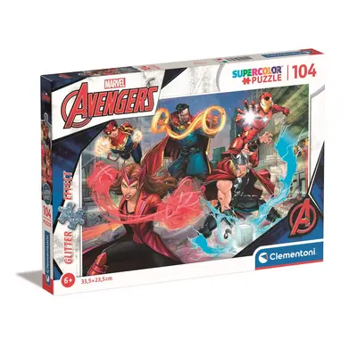 CLEMENTONI Třpytivé puzzle Marvel: Avengers 104 dílků