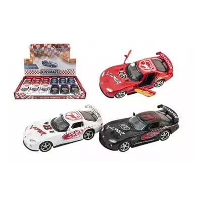 Auto Kinsmart Dodge Viper GTS-R 1:36 12,5cm kov/plast 4 barvy na zpětné natažení 12ks v boxu