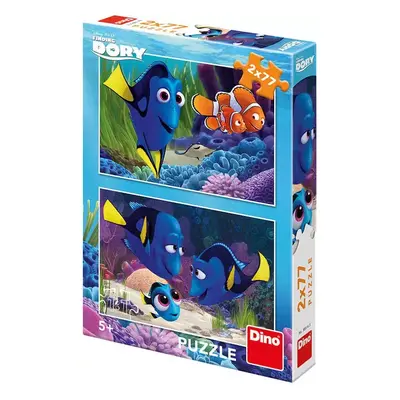 DINO Puzzle 2x77 dílků Hledá se Dory se našla skládačka 26x18cm