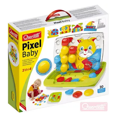 QUERCETTI Hra Baby Pixel Junior mozaika velké kloboučky se stojánkem cestovní