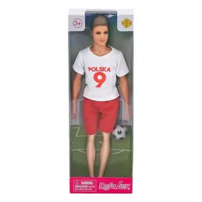 Panenka Defa Lucy panák fotbalista 30cm v dresu Polsko set hráč s míčem v krabičce